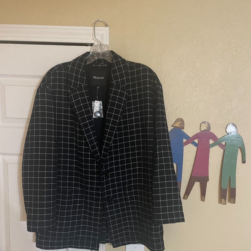 🌻Madewell, Black & White Blazer, Size Small